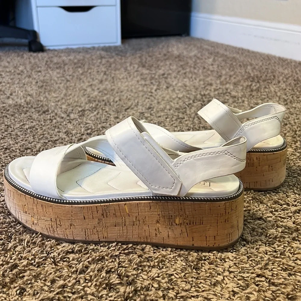Franco Sarto White Platform Sandals
